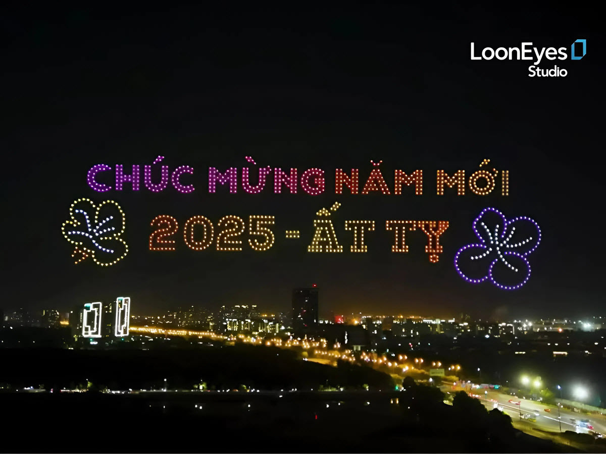 ホーチミン市で開催された2025年の乙巳の春を祝うドローンショーに魅了される