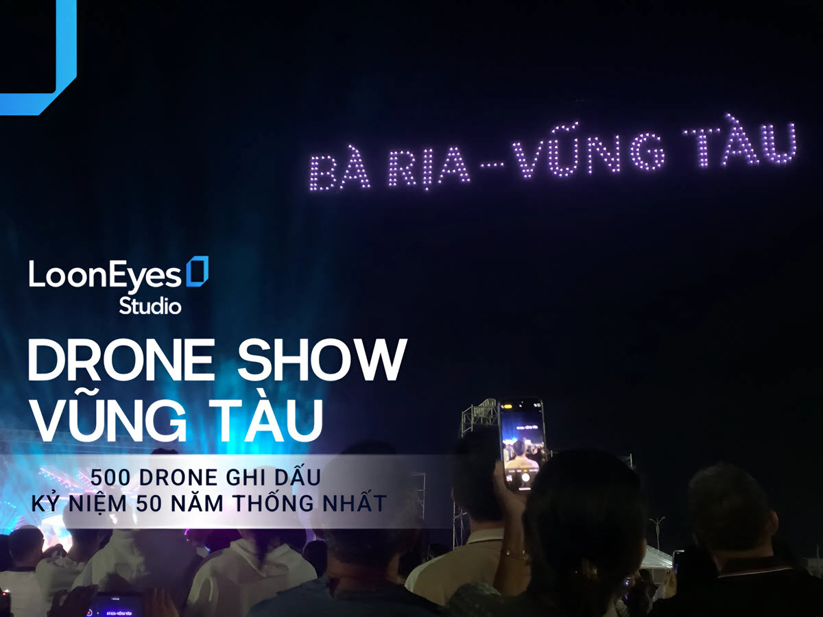 Vung Tau Drone Light Show 2025 – 500 Drones Illuminate the 50th Anniversary of Vietnam’s Reunification