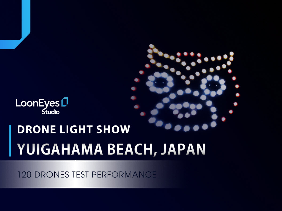 120-Drone test flight performance at Yuigahama beach - Japan Drone Light Show