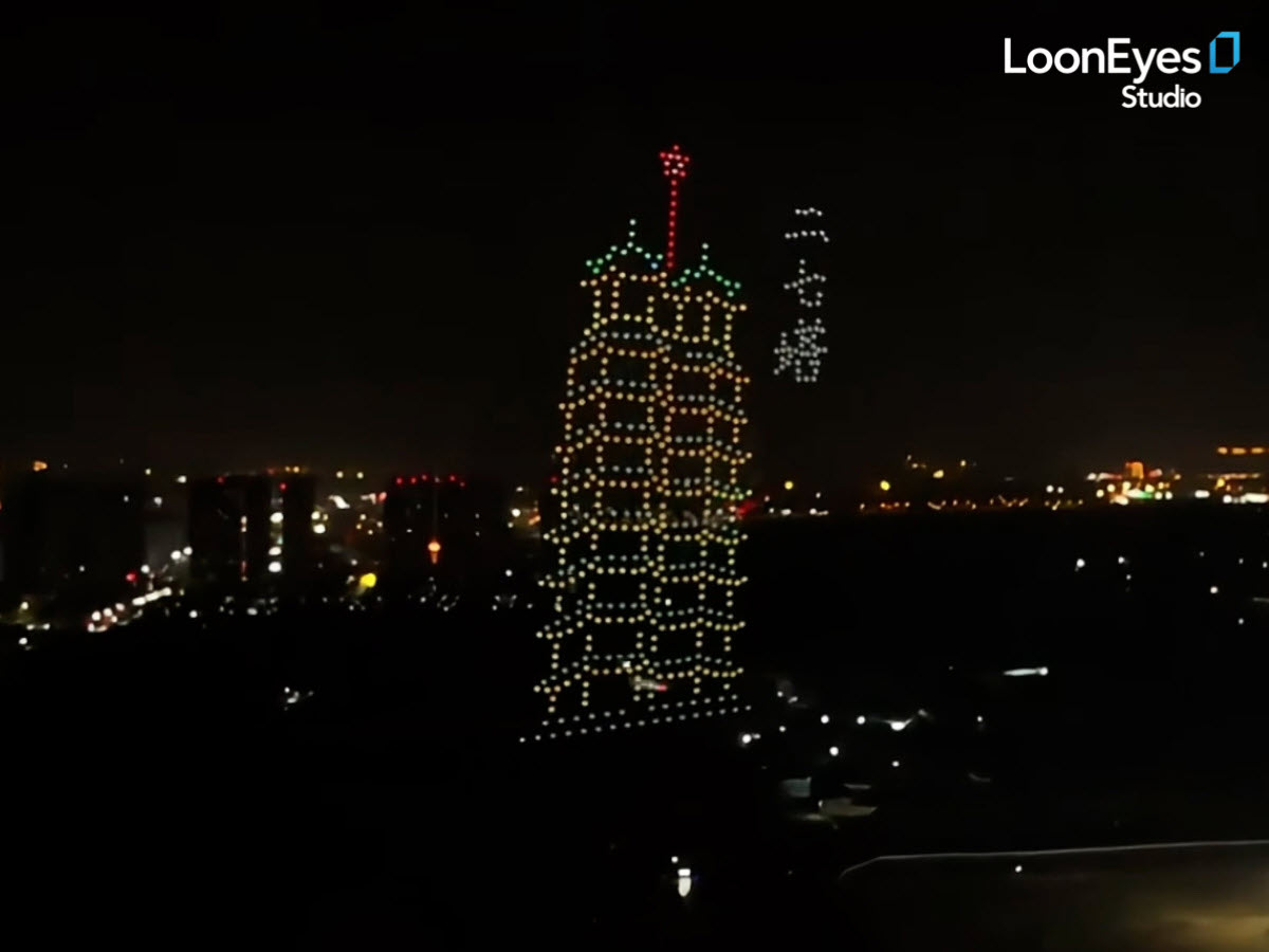 Drone Light Show China | 800-Drone Case Study by Loon Eyes Studio