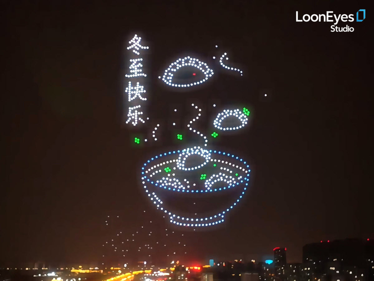 New Year drone show at Shanshan Outlets, China: A 600-Drone performance