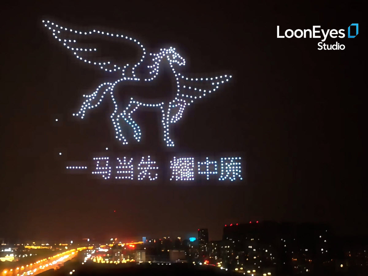 New Year drone show at Shanshan Outlets, China: A 600-Drone performance
