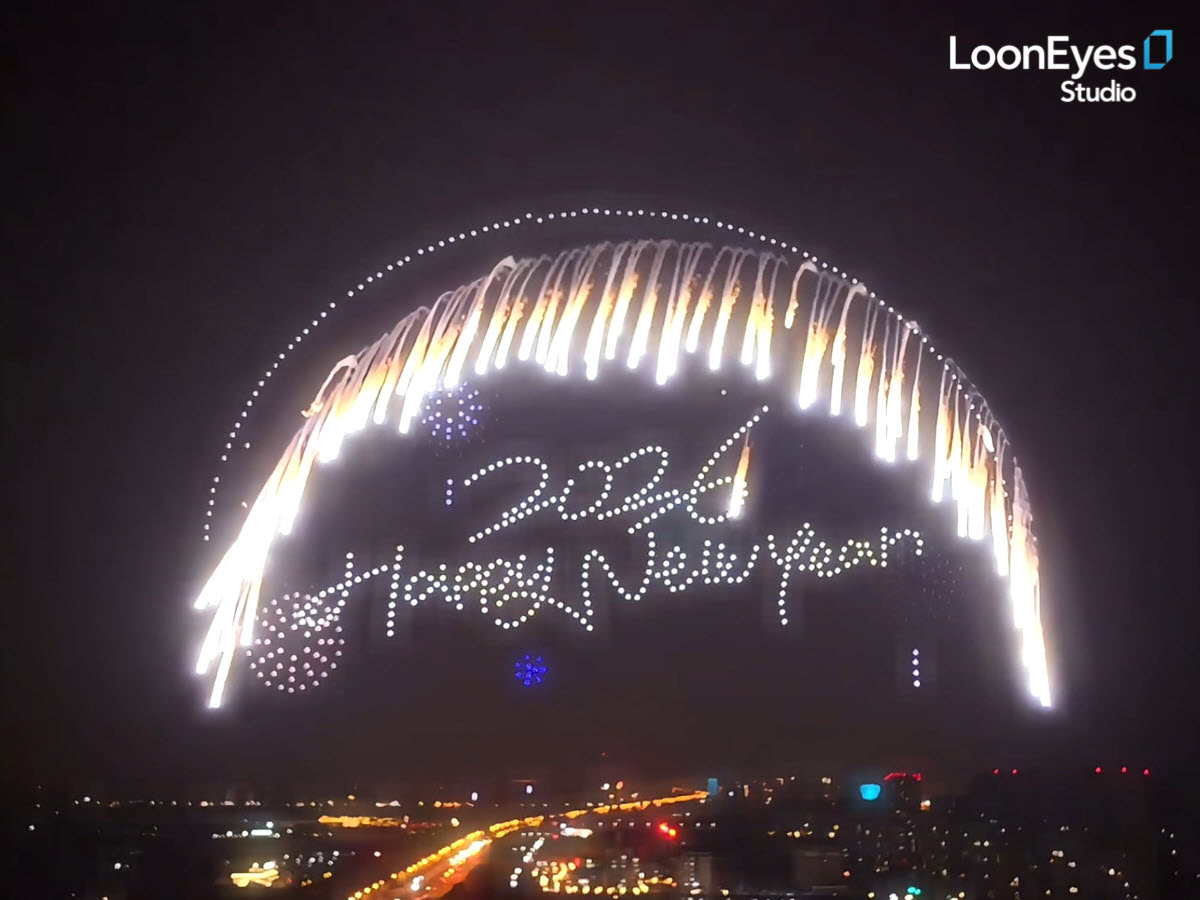 New Year drone show at Shanshan Outlets, China: A 600-Drone performance